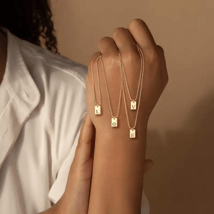 Dainty Initial Tag Necklace