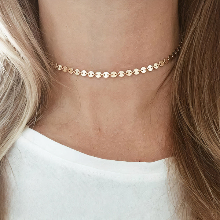 Lucky Coin Choker, Disc Necklace