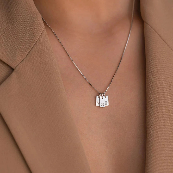 Dainty Initial Tag Stacker Necklace
