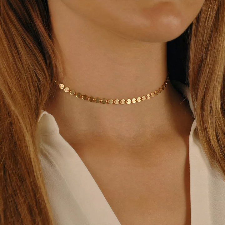 Lucky Coin Choker, Disc Necklace